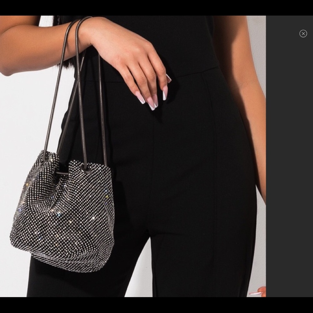 SOLD!! Shine Bright Rhinestone Mini Bucket Bag - Picture 2 of 5